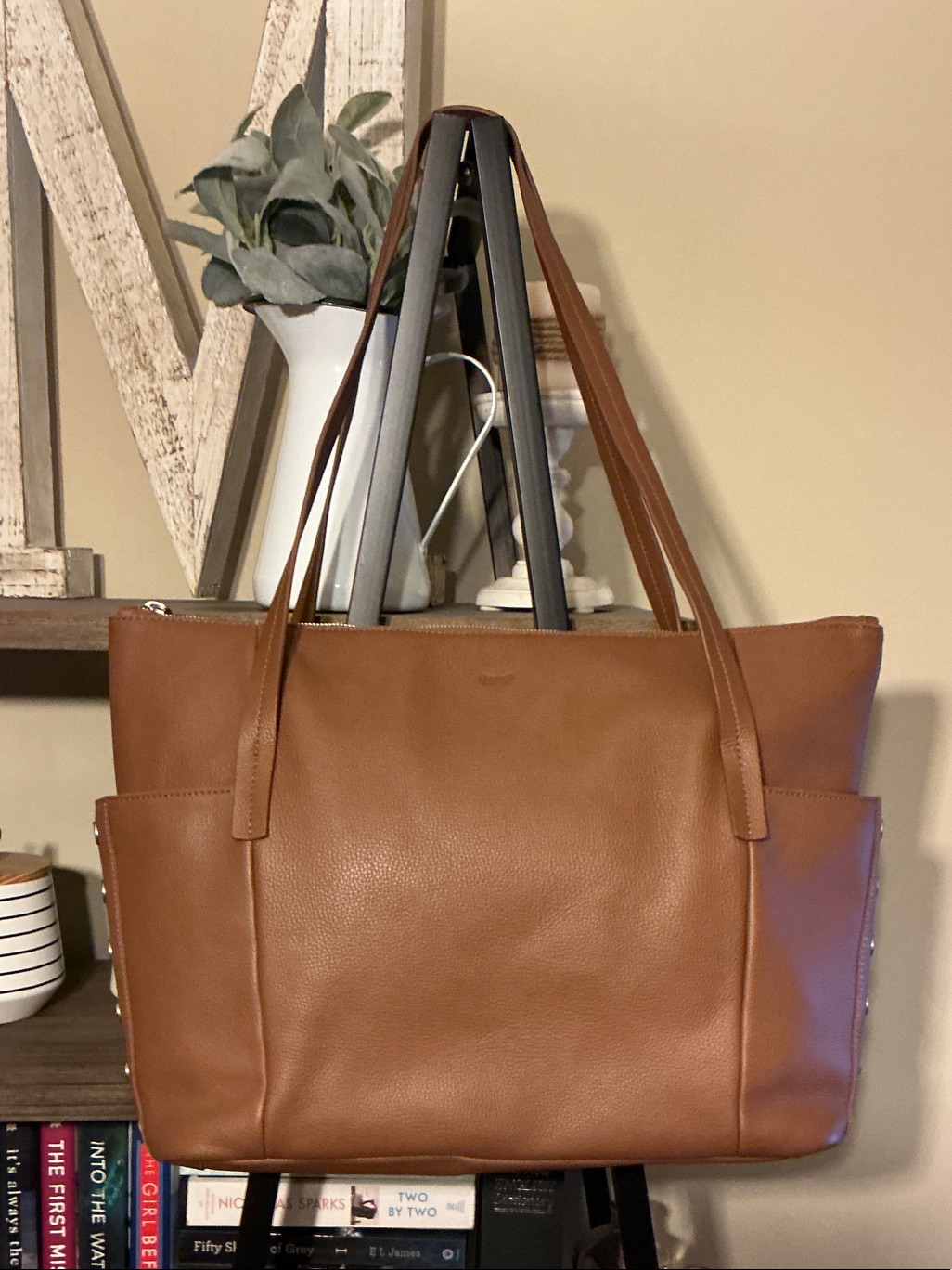 Hammitt Addie Large Leather Tote Cognac